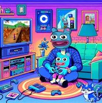 a cartoon of a boy and girl playing video games in a living room